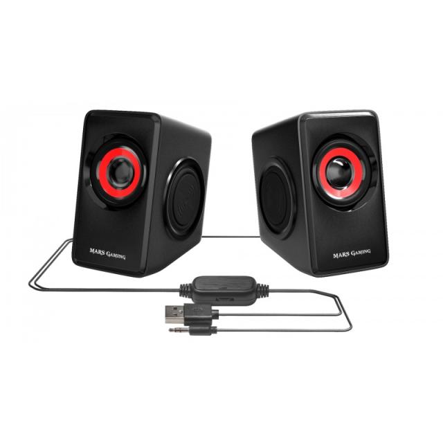 Mars Gaming - MS1, altavoces 10W, subwoofer, Jack 3.5mm, Pc/Mac/smartphone/tablet