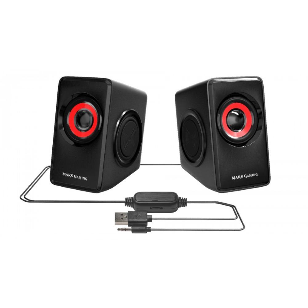 Mars Gaming - MS1, altavoces 10W, subwoofer, Jack 3.5mm, Pc/Mac/smartphone/tablet