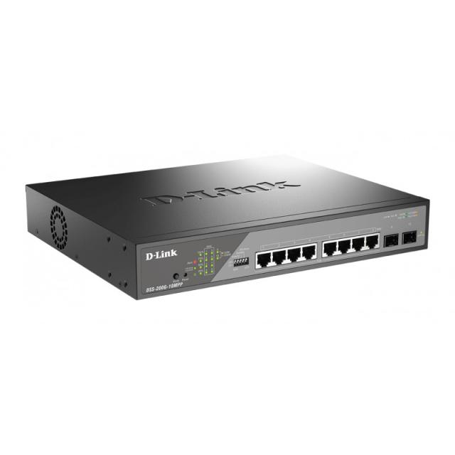 D-Link - DSS-200G-10MP/E switch Gestionado L2 Gigabit Ethernet (10/100/1000) Energía sobre Ethernet (PoE) 1U Gris