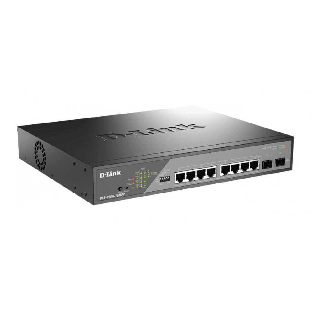 D-Link - DSS-200G-10MP/E switch Gestionado L2 Gigabit Ethernet (10/100/1000) Energía sobre Ethernet (PoE) 1U Gris