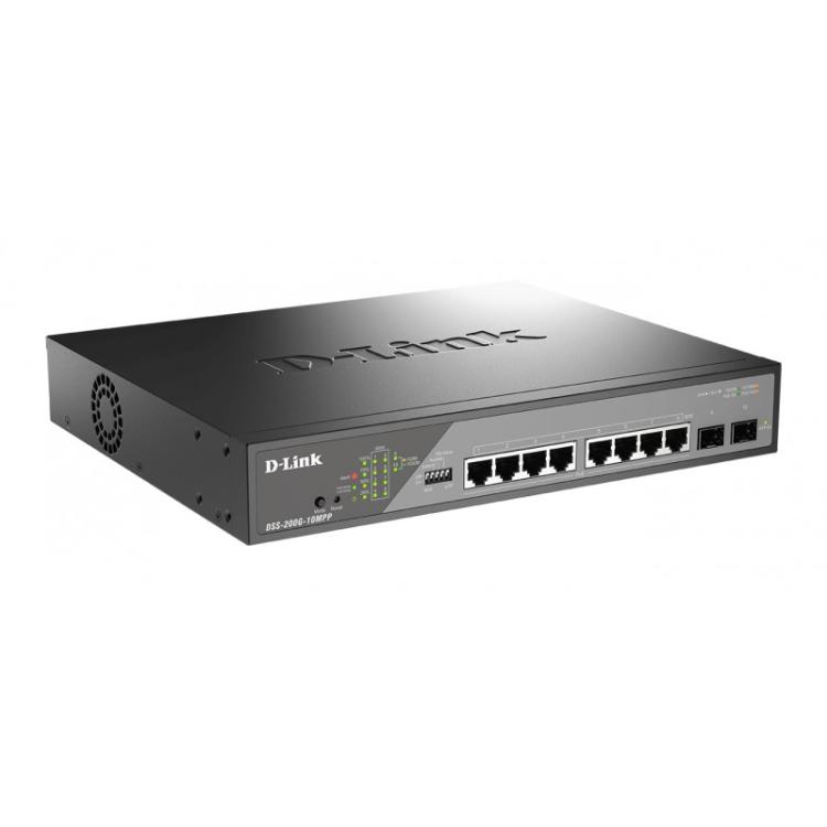 D-Link - DSS-200G-10MP/E switch Gestionado L2 Gigabit Ethernet (10/100/1000) Energía sobre Ethernet (PoE) 1U Gris