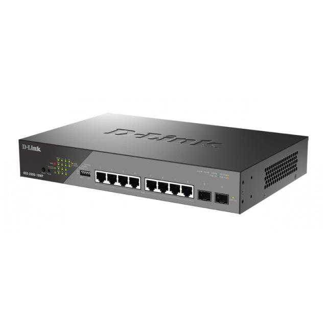 D-Link - DSS-200G-10MP/E switch Gestionado L2 Gigabit Ethernet (10/100/1000) Energía sobre Ethernet (PoE) 1U Gris