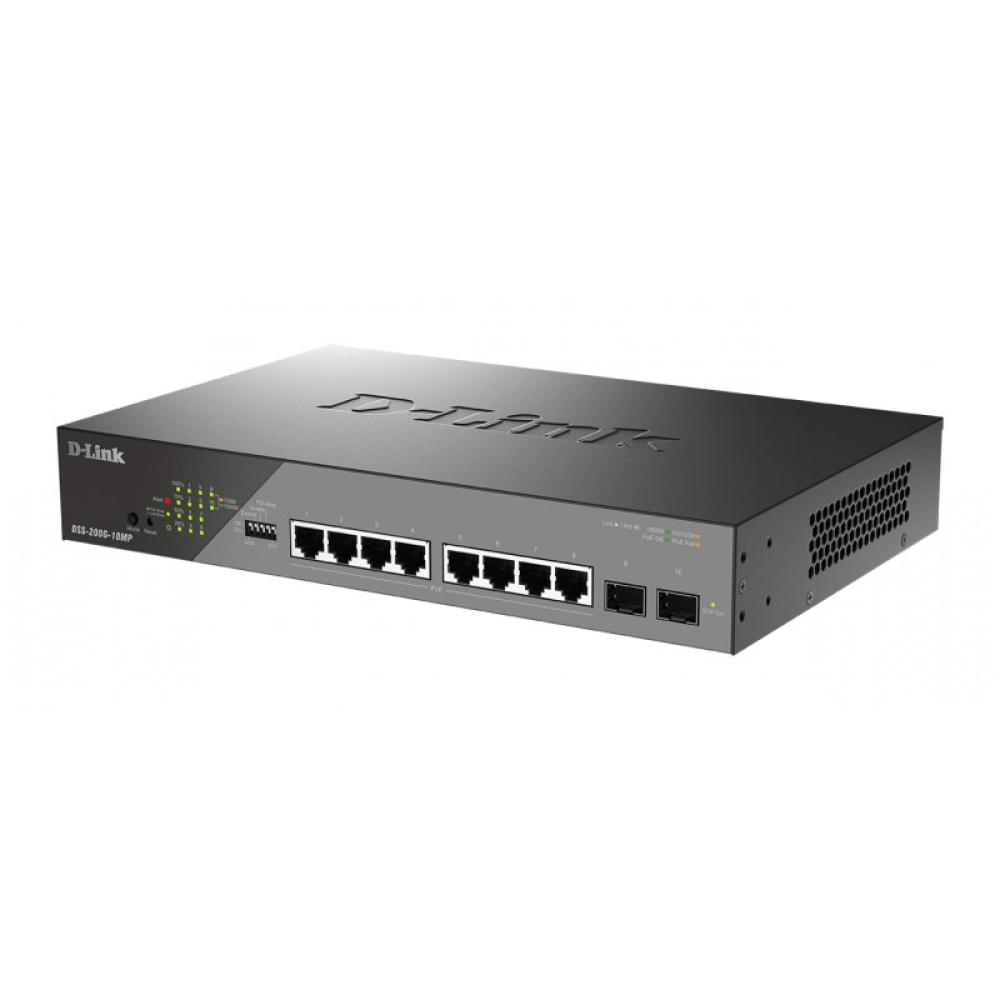 D-Link - DSS-200G-10MP/E switch Gestionado L2 Gigabit Ethernet (10/100/1000) Energía sobre Ethernet (PoE) 1U Gris