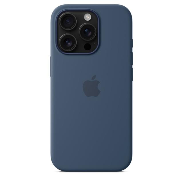 Apple - Funda de silicona con MagSafe para el iPhone 16 Pro - Azul denim