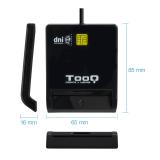 TooQ - Lector de Tarjetas Inteligentes DNIe SIM USB-C, Negro