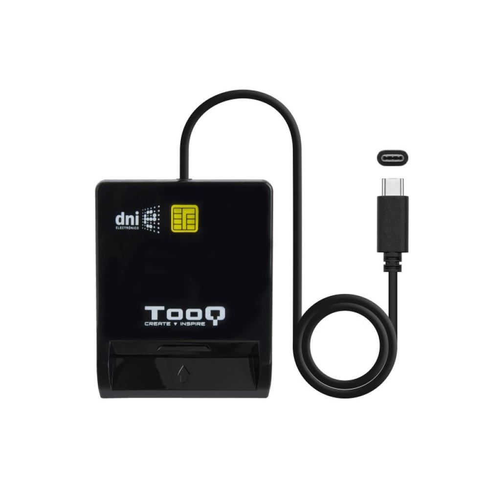 TooQ - Lector de Tarjetas Inteligentes DNIe SIM USB-C, Negro