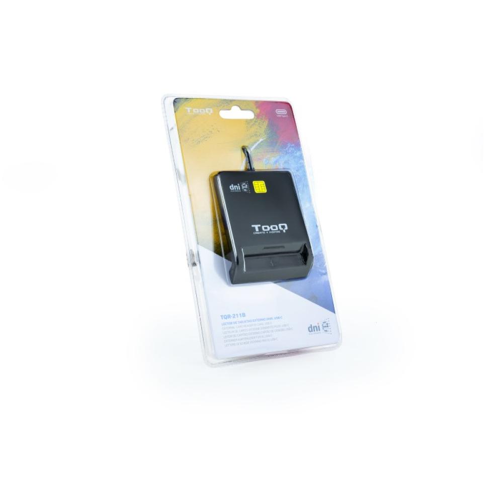 TooQ - Lector de Tarjetas Inteligentes DNIe SIM USB-C, Negro