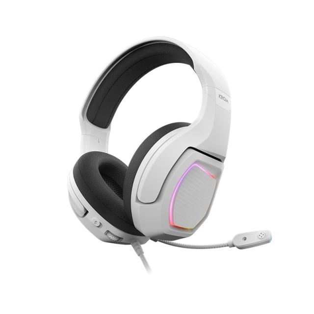 Krom - Kopa 7.1 Auriculares Alámbrico Diadema Juego Negro, Blanco