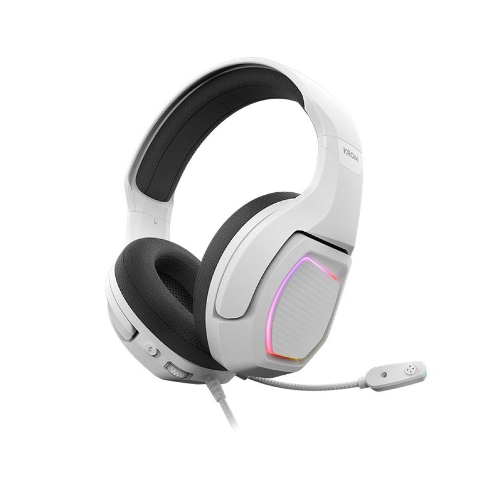 Krom - Kopa 7.1 Auriculares Alámbrico Diadema Juego Negro, Blanco