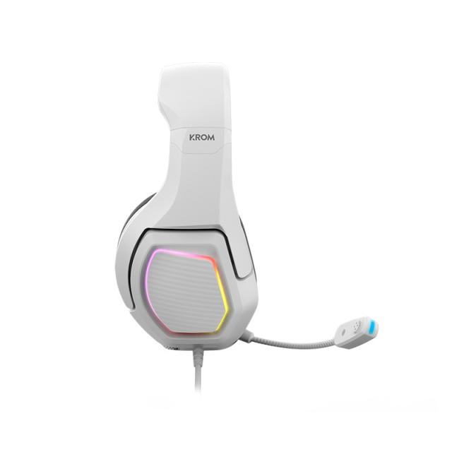 Krom - Kopa 7.1 Auriculares Alámbrico Diadema Juego Negro, Blanco
