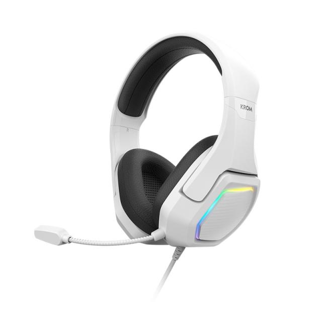 Krom - Kopa 7.1 Auriculares Alámbrico Diadema Juego Negro, Blanco