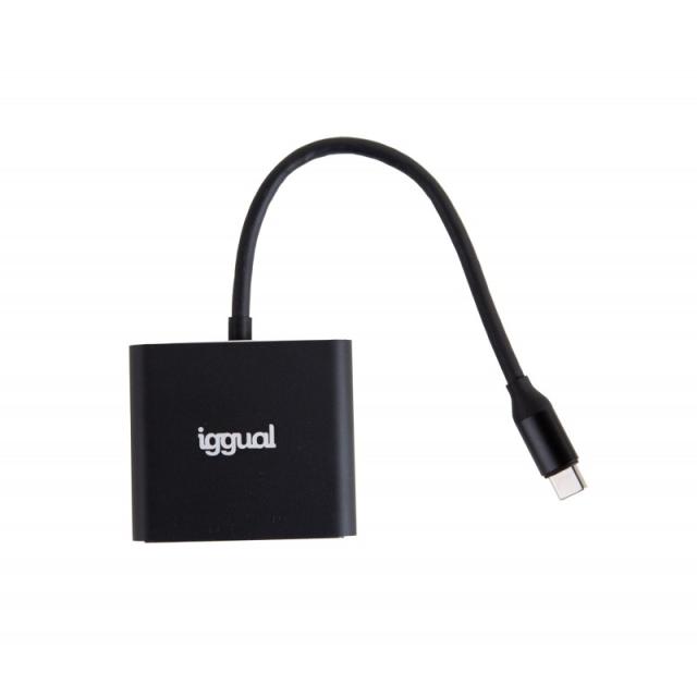 iggual - Hub tipo C 3 en 1 HDMI USB3.0 PD100W