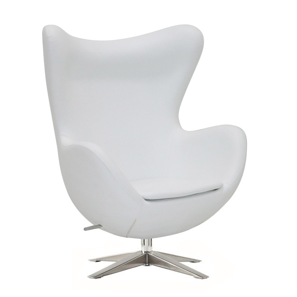 Sillón EG 66, tapizado similpiel blanco roto