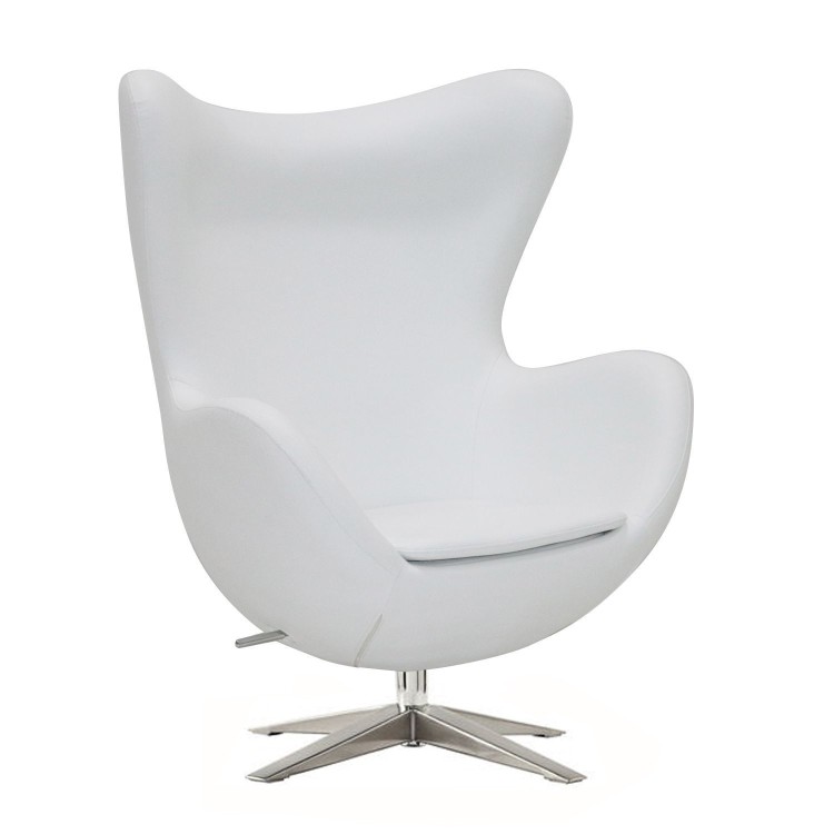 Sillón EG 66, tapizado similpiel blanco roto