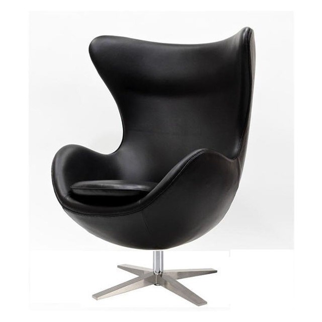 Sillón EG 66, tapizado similpiel negra