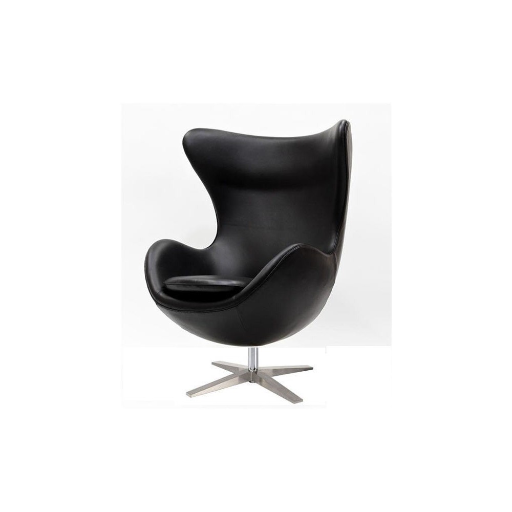 Sillón EG 66, tapizado similpiel negra