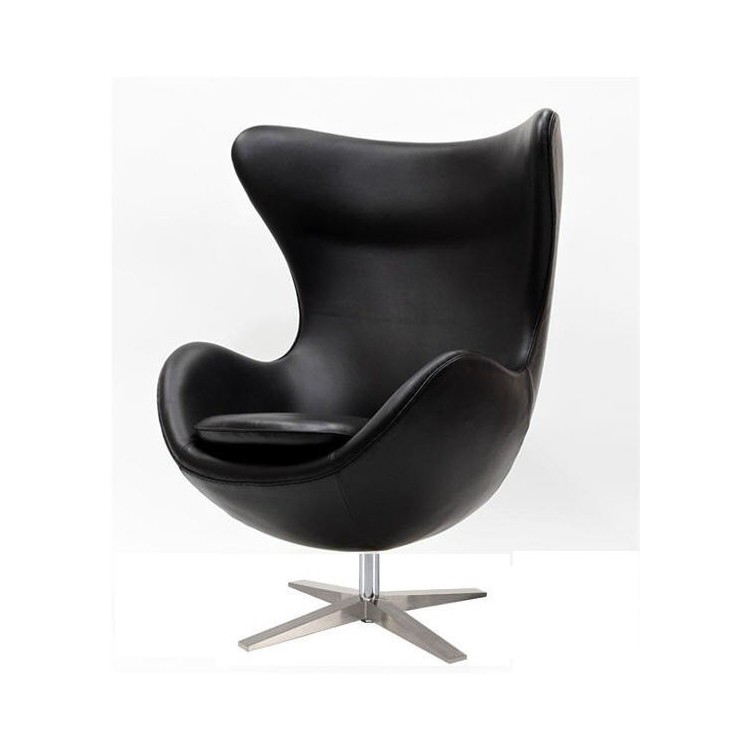 Sillón EG 66, tapizado similpiel negra