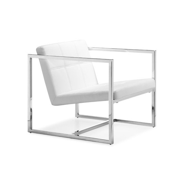 Sillón NORTON, similpiel blanca