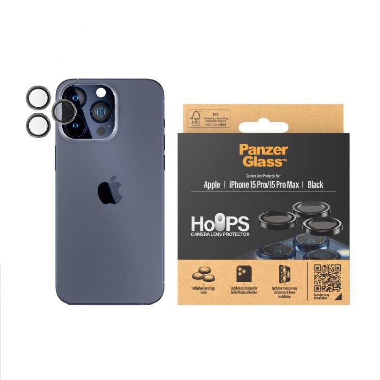 PanzerGlass - Hoops® Metal Camera Lens Protector Black iPhone 15 Pro / 15 Pro Max Protector de pantalla Apple 1 pieza(s)