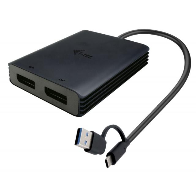 i-tec - USB-A/USB-C Dual 4K/60 Hz DisplayPort Video Adapter