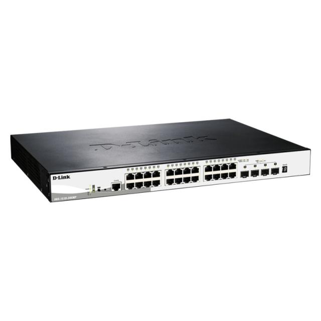 D-Link - DGS-1510-28XMP Gestionado L2/L3 Gigabit Ethernet (10/100/1000) Energía sobre Ethernet (PoE) Negro, Gris