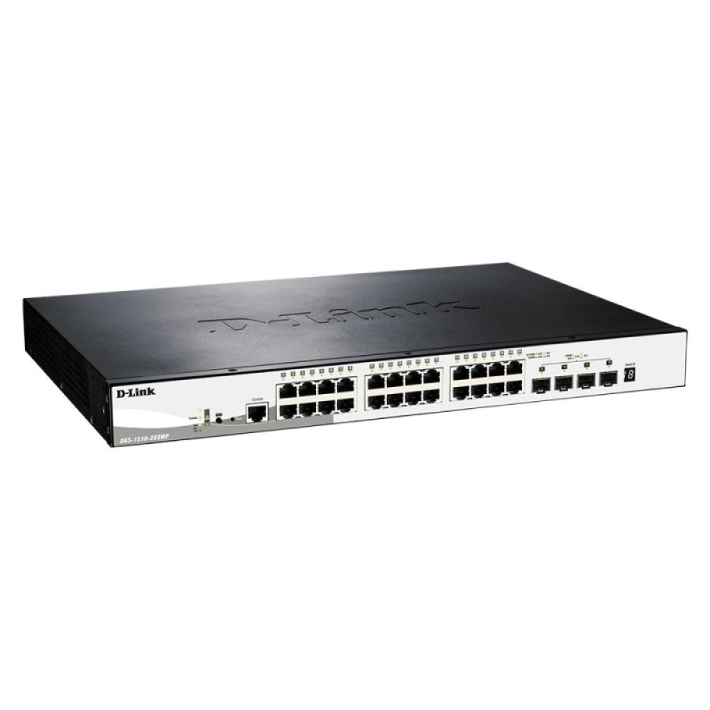 D-Link - DGS-1510-28XMP Gestionado L2/L3 Gigabit Ethernet (10/100/1000) Energía sobre Ethernet (PoE) Negro, Gris