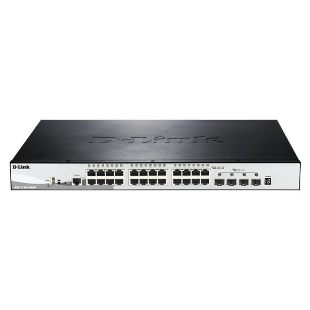 D-Link - DGS-1510-28XMP Gestionado L2/L3 Gigabit Ethernet (10/100/1000) Energía sobre Ethernet (PoE) Negro, Gris