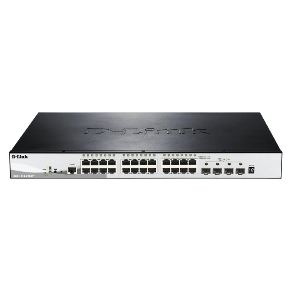 D-Link - DGS-1510-28XMP Gestionado L2/L3 Gigabit Ethernet (10/100/1000) Energía sobre Ethernet (PoE) Negro, Gris