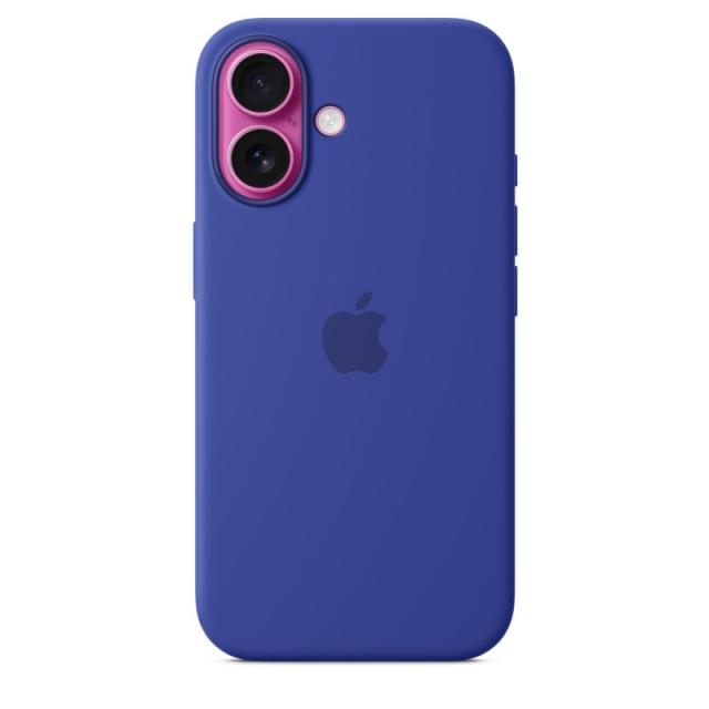 Apple - Funda de silicona con MagSafe para el iPhone 16 - Azul ultramar