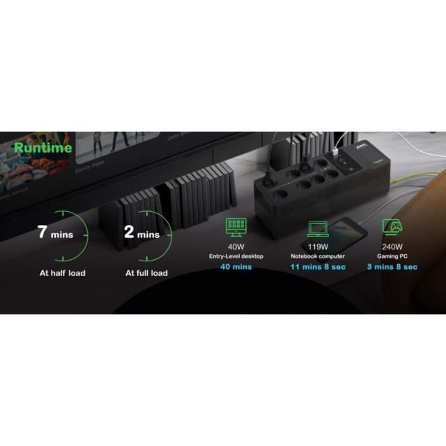 APC - BE500G2-GR sistema de alimentación ininterrumpida (UPS) En espera (Fuera de línea) o Standby (Offline) 0,5 kVA 300 W