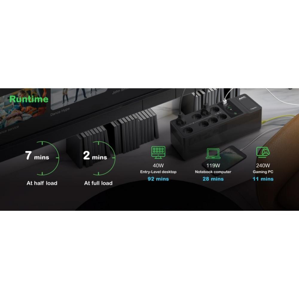 APC - BE1050G2-GR sistema de alimentación ininterrumpida (UPS) En espera (Fuera de línea) o Standby (Offline) 1,05 kVA 600 W