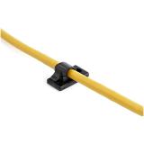 StarTech.com - 100 Clips de Gestión de Cableado Adhesivos - Negro - Organizador de Cableado para Escritorios/Oficinas - - CBMCC1