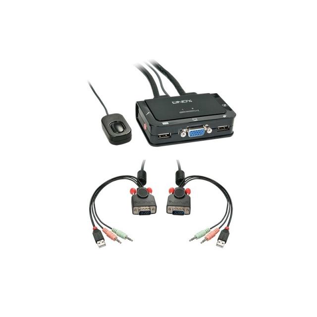 Lindy - 42342 interruptor KVM Negro