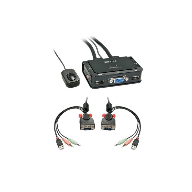 Lindy - 42342 interruptor KVM Negro