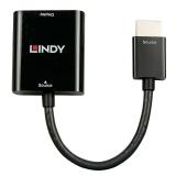 Lindy - 38291 adaptador de cable de vídeo 0,1 m HDMI tipo A (Estándar) VGA (D-Sub) Negro