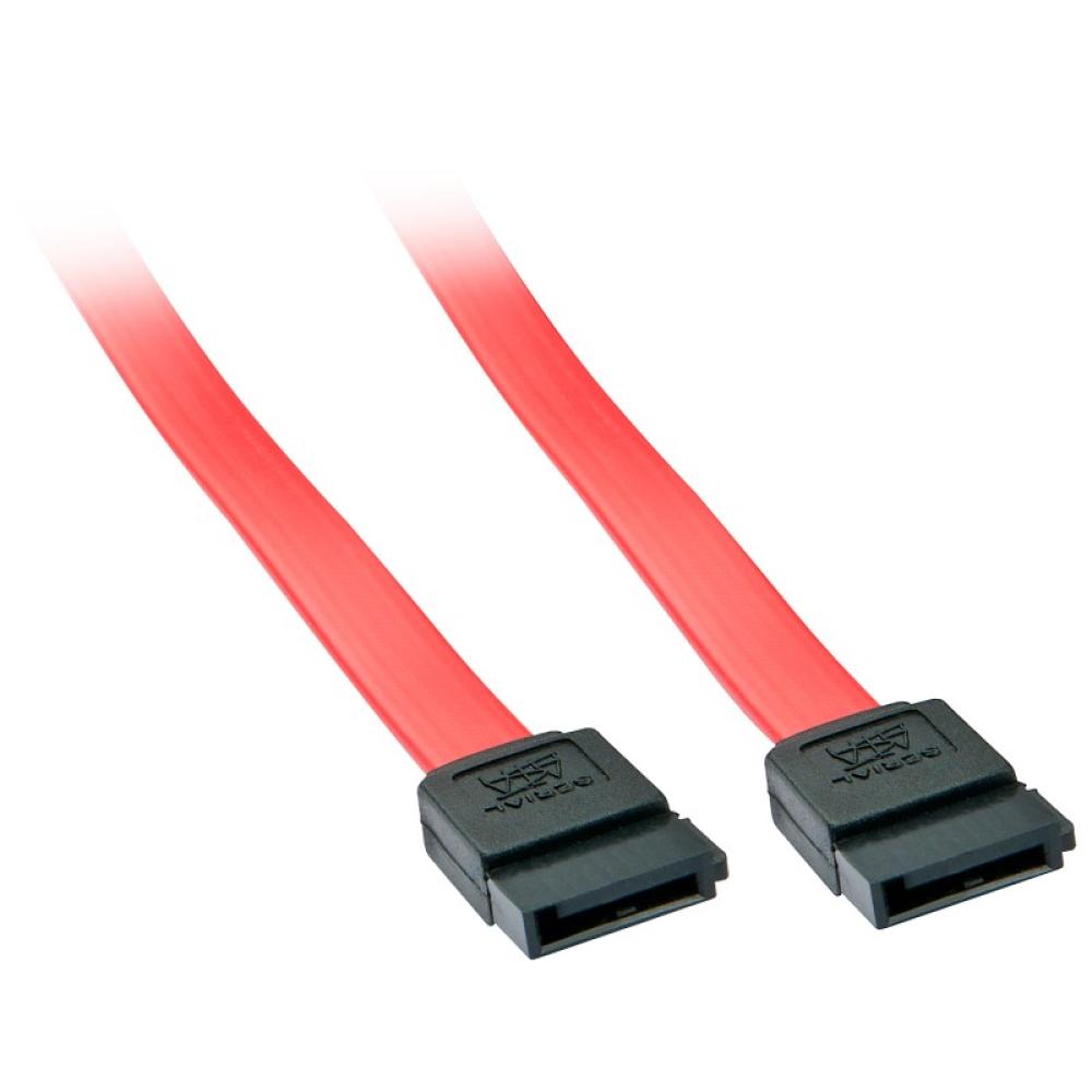 Lindy - 33324 cable de SATA 0,5 m Negro, Rojo