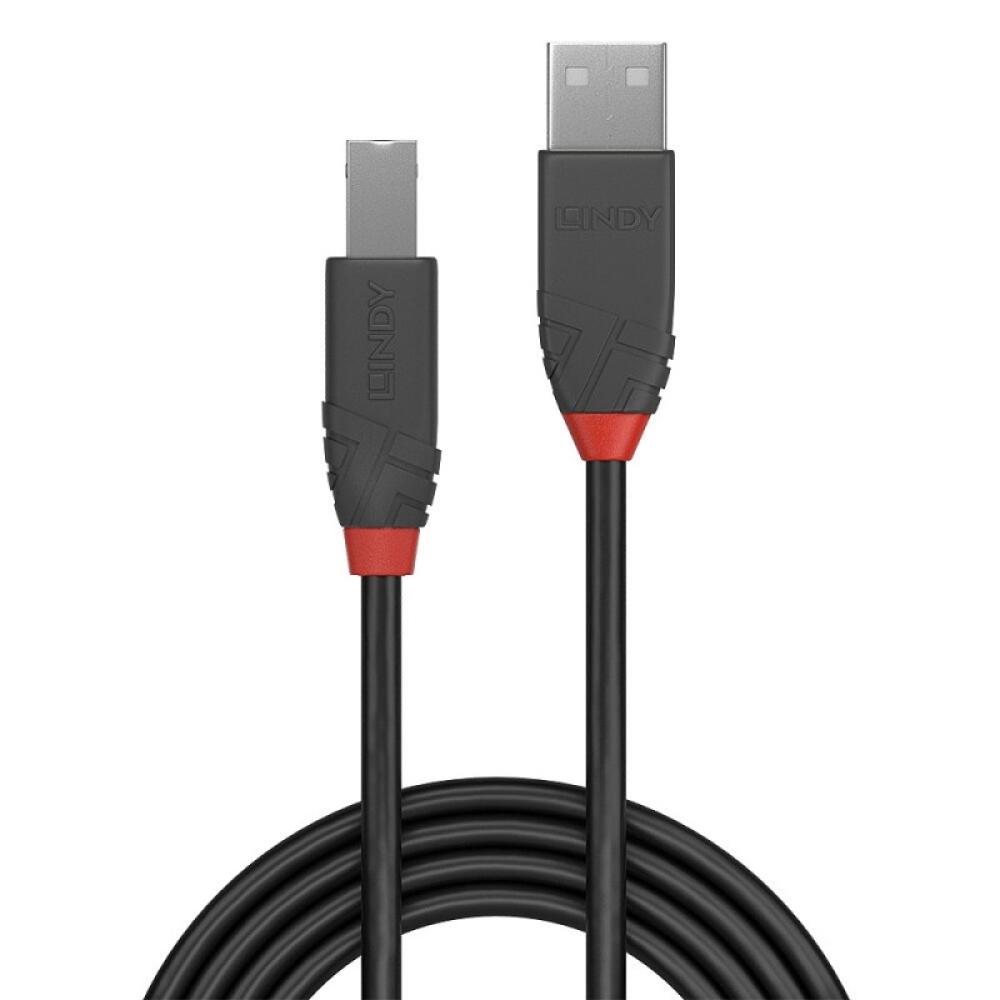 Lindy - 36670 cable USB USB 2.0 0,2 m USB A USB B Negro, Gris