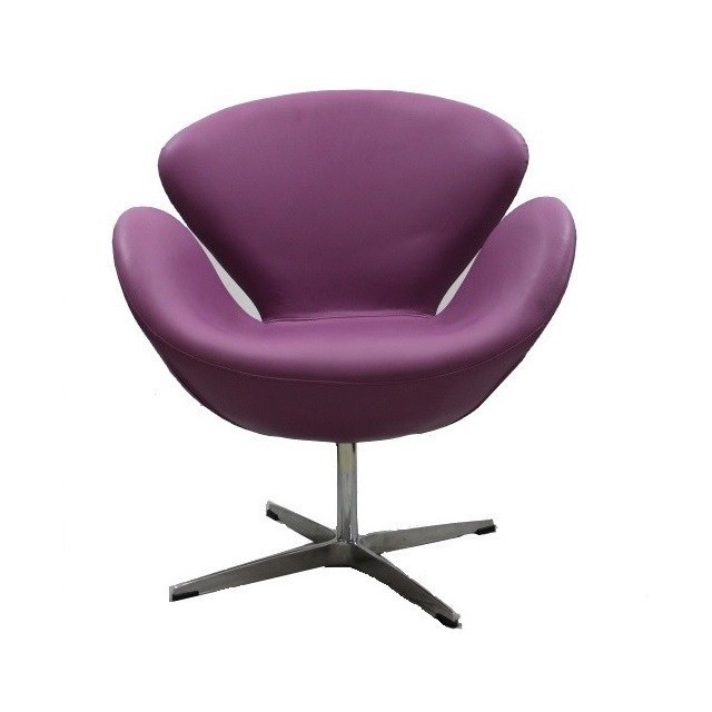 Sillón SW 50, fijo, tapizado similpiel púrpura