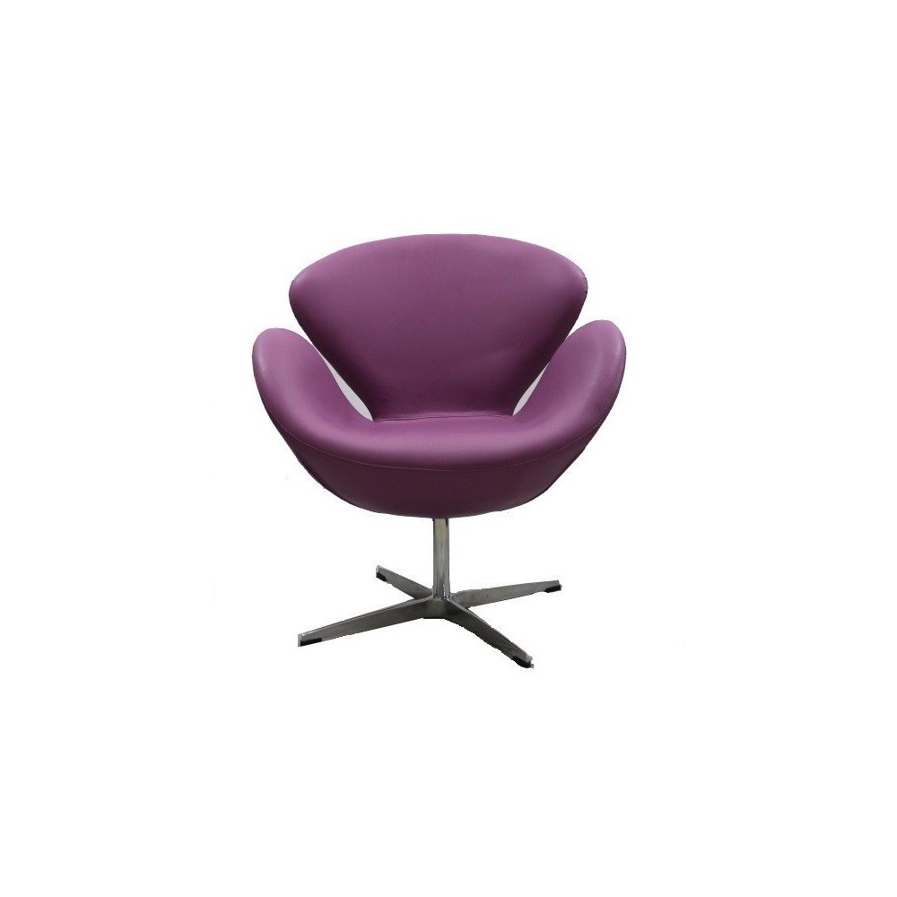 Sillón SW 50, fijo, tapizado similpiel púrpura