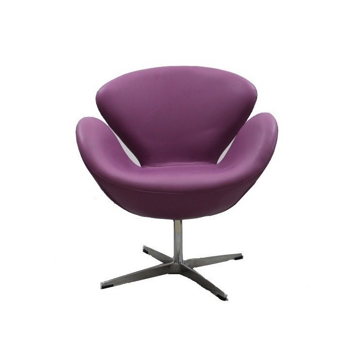 Sillón SW 50, fijo, tapizado similpiel púrpura