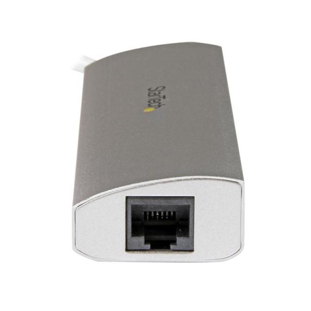 StarTech.com - Hub Ladrón USB 3.0 de 3 Puertos con Adaptador de Red Ethernet Gigabit - Hub Concentrador USB-A - Alimentado por e