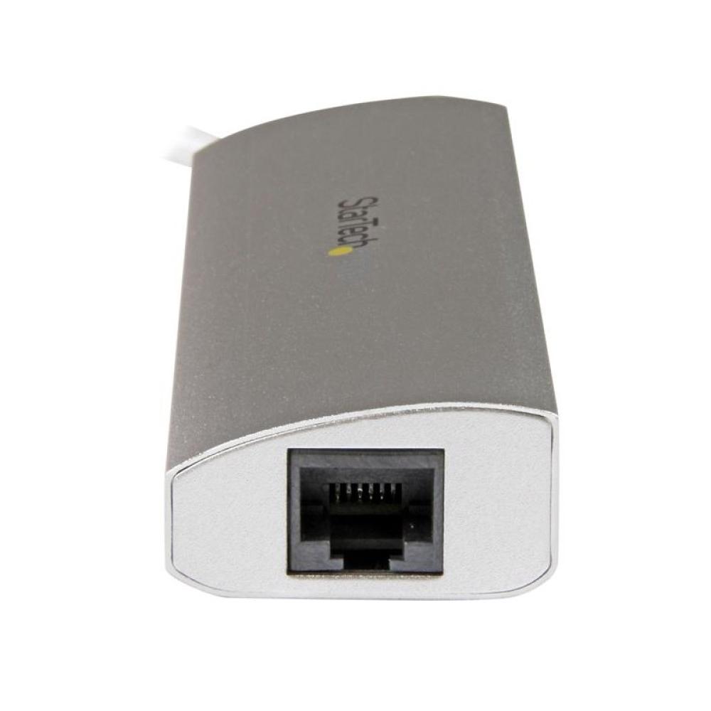 StarTech.com - Hub Ladrón USB 3.0 de 3 Puertos con Adaptador de Red Ethernet Gigabit - Hub Concentrador USB-A - Alimentado por e