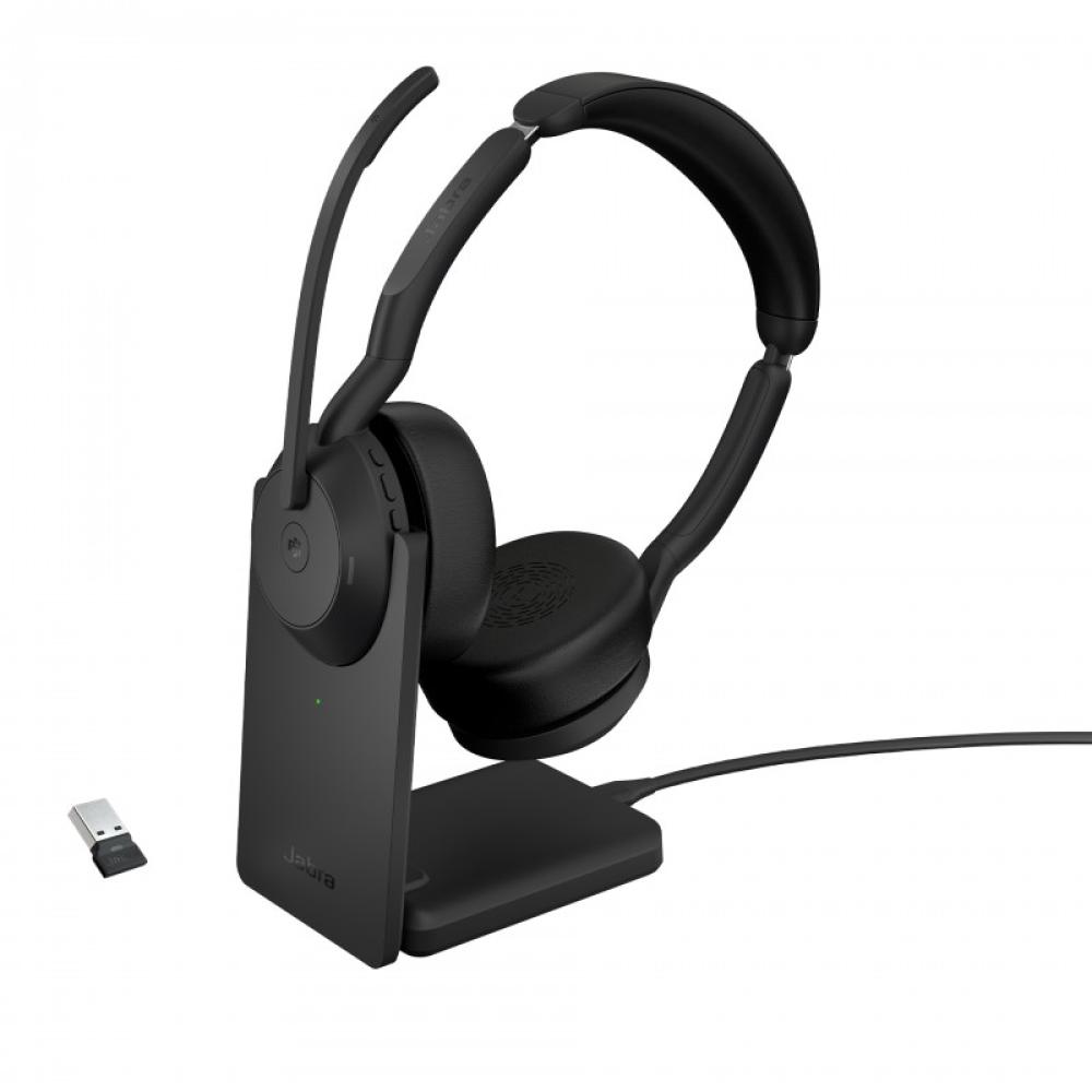 Jabra - Evolve2 55 Auriculares Inalámbrico y alámbrico Diadema Oficina/Centro de llamadas Bluetooth Base de carg - 25599-999-989