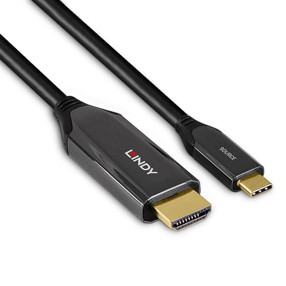 Lindy - 43369 adaptador de cable de vídeo 3 m USB Tipo C HDMI tipo A (Estándar) Negro