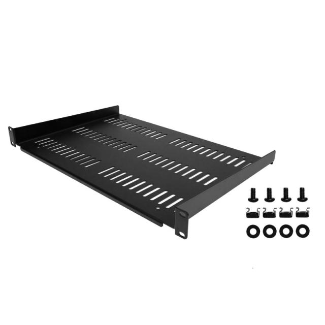 StarTech.com - Estante Ventilado 1U para Armario Rack de Servidores - Bandeja Universal Voladiza para Mont - SHELF-1U-12-FIXED-V