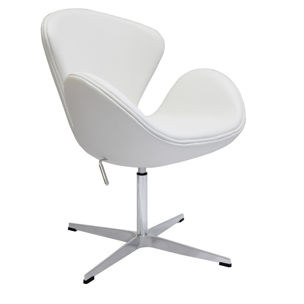 Sillón SW NEW, tapizado similpiel blanca