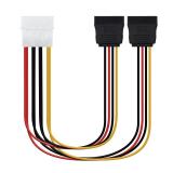 Nanocable - CABLE SATA ALIMENTACION 5.25"(MOLEX 4PIN)/M-2xSATA/H 20 CM
