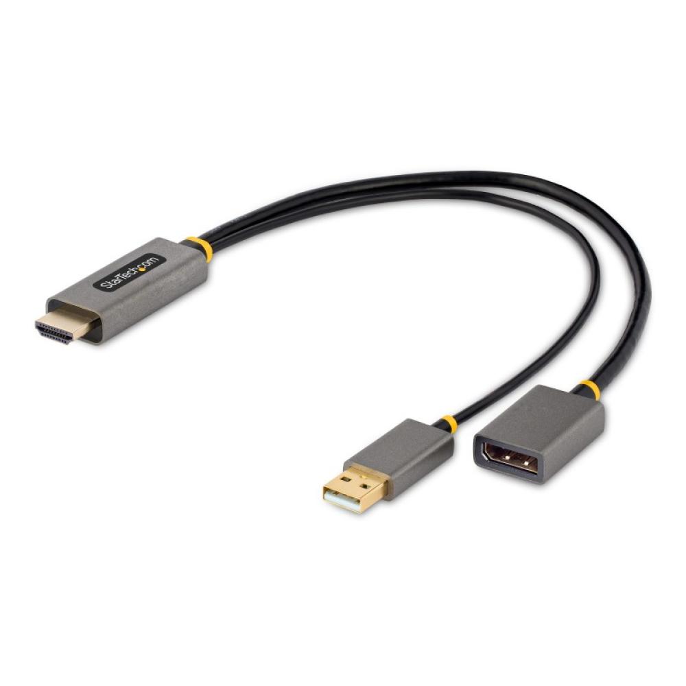 StarTech.com - Cable 30cm Adaptador HDMI a DisplayPort - Activo - 4K 60Hz - Conversor HDMI 2.0 a DP 1.2 - HDR - Alimentado por e