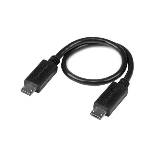 StarTech.com - Cable USB OTG de 20cm - Cable Adaptador Micro USB a Micro USB - Macho a Macho