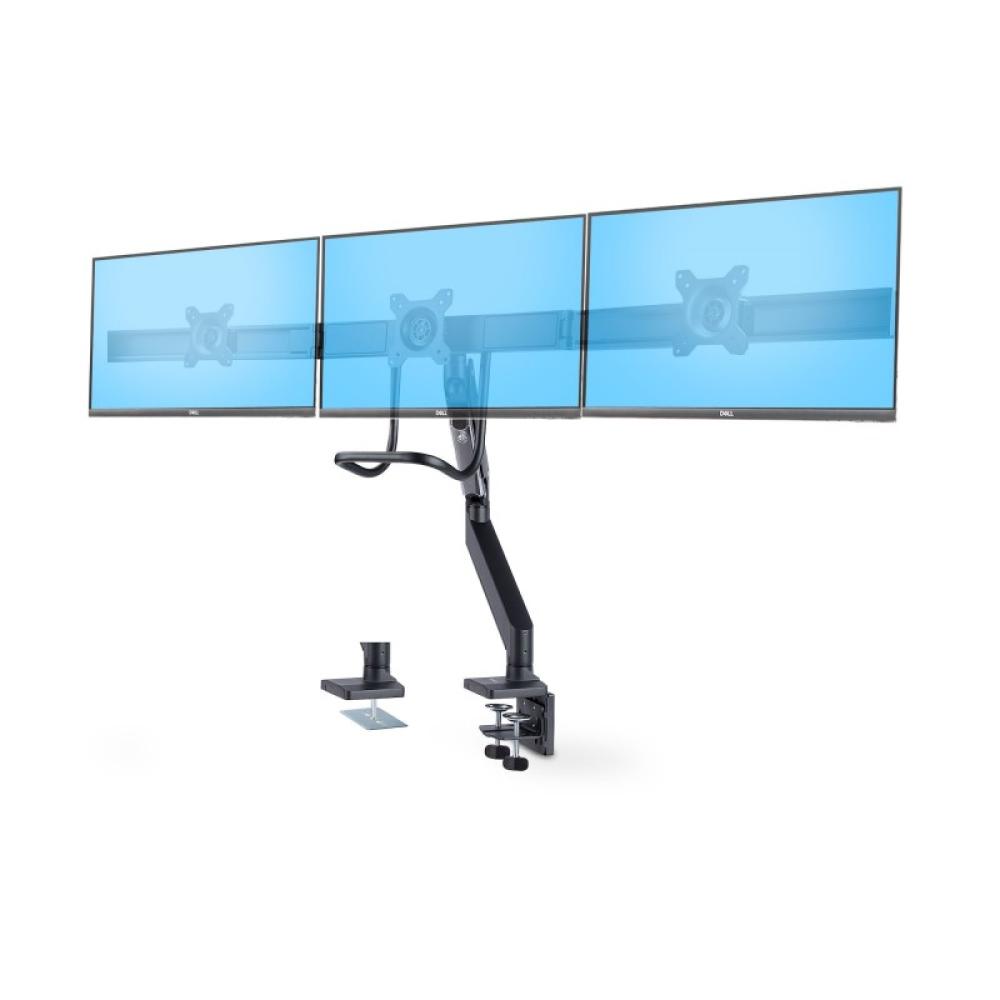 StarTech.com - Soporte VESA de Sobremesa para Tres Monitores de 27 Pulgadas - 75x75/100x100 - Brazo de Soporte para 3 Monitores